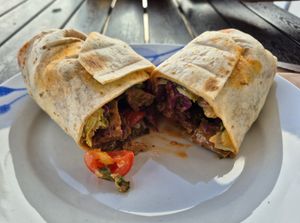 Shawarma Wrap at Vida Verde in Tarifa