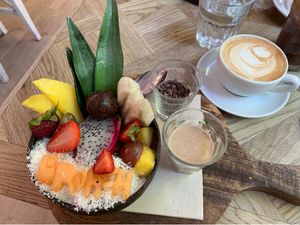 Acai bowl, so delicious! Didn’t need the extras on the side... at Brunch & Cake in Barcelona