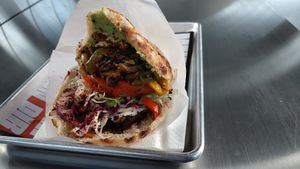 Planted kebab with oven vegetables, avocado, vegan cocktail sauce and vegan mayo at Mit&Ohne  in St Gallen