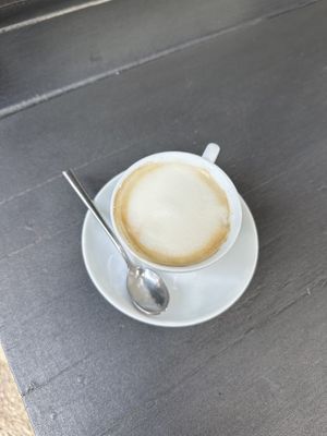 Cappuccino with soymilk  at Chiosco Del Prato in Toscana