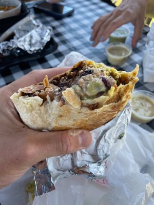 Messy but yummy! at Babbs Breakfast Burritos - Pop Up in San Diego