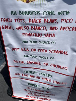 100% vegan menu; confirmed with owners  at Babbs Breakfast Burritos - Pop Up in San Diego