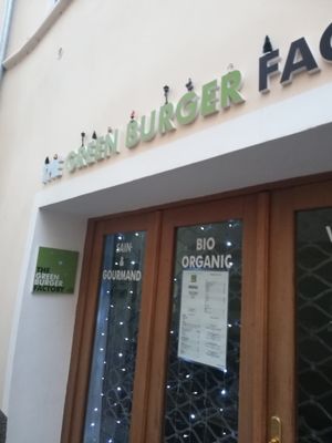 Loved the Xmas decoration on top of the restaurant name :) at Green Factory - Villa Devoto in Buenos Aires