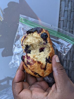 Blueberry muffins at Two Mammas Vegan Kitchen in Oakland