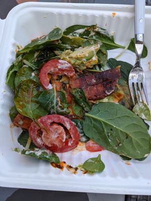 Spicy buffalo chicken salad at Two Mammas Vegan Kitchen in Oakland