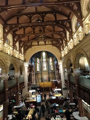 View of foodhall from 1st floor at Club Mexicana in West London