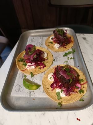 Bbq short rib tacos at Club Mexicana in West London