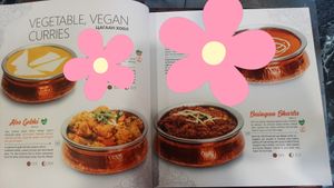 The section on the menu dedicated for "Vegetable and vegan curries" at Namaste - Ministry of Food & Agriculture  in Ulaanbaatar