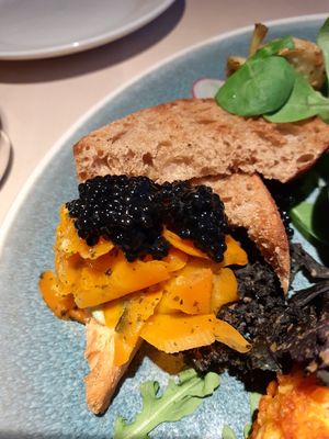 The vegan caviar is crazy!! at Vegan Restoran V in Tallinn