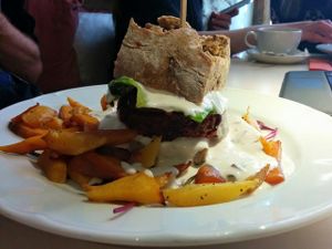 (V) Burger at Vegan Restoran V in Tallinn