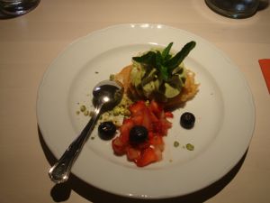 Avocado coconut pudding at Vegan Restoran V in Tallinn