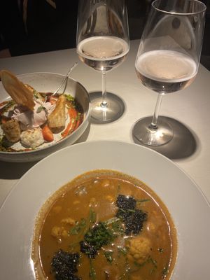 Sparkling rhabaar local wine (recommend) at Vegan Restoran V in Tallinn