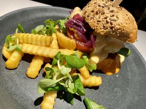 Yummi burger  at Vegan Restoran V in Tallinn