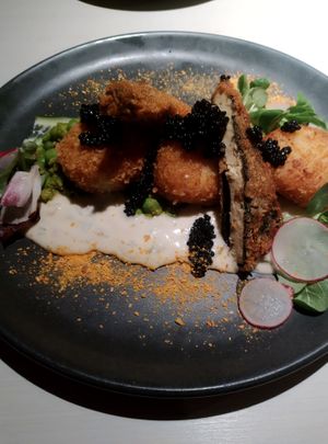 Vegan fish and chips at Vegan Restoran V in Tallinn