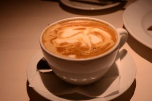 Latte at Vegan Restoran V in Tallinn