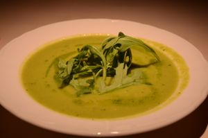 Green Pea and Mint Soup at Vegan Restoran V in Tallinn