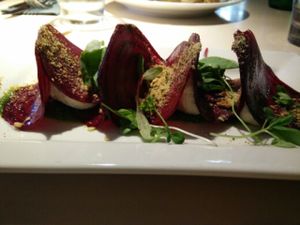 Cashew Beet Ravioli at Vegan Restoran V in Tallinn
