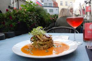 spicy peanut tofu  at Vegan Restoran V in Tallinn