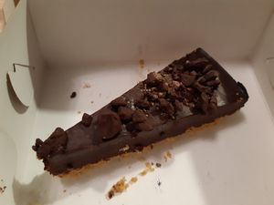 Chocolate cake at Vegan Restoran V in Tallinn