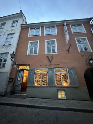 Beautiful frontage & building   at Vegan Restoran V in Tallinn