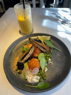 Crispy tofish  at Vegan Restoran V in Tallinn