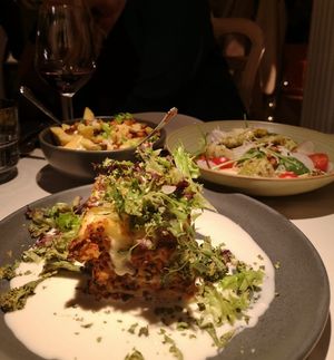 Lasagne at Vegan Restoran V in Tallinn