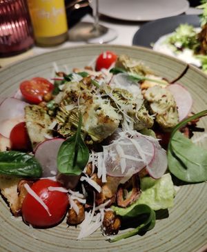 Caesar salad at Vegan Restoran V in Tallinn