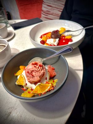 Amazing dessert! The mix of flavours and it’s freshness almost made me cry! Soooo good 11/10!!! at Vegan Restoran V in Tallinn