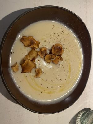 Cauliflower soup   at Vegan Restoran V in Tallinn