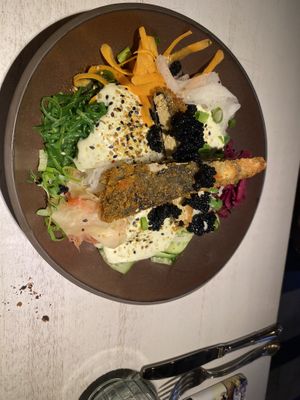 Fish bowl  at Vegan Restoran V in Tallinn