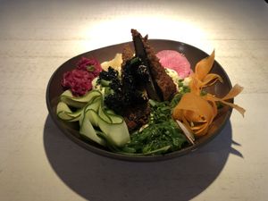 Vegan fish bowl  at Vegan Restoran V in Tallinn