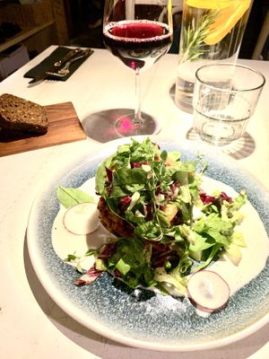 Lentil lasagne  at Vegan Restoran V in Tallinn