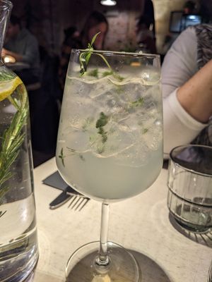 Limoncello spritzer at Vegan Restoran V in Tallinn