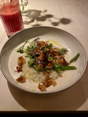 Lemon risotto with white wine sauce  at Vegan Restoran V in Tallinn