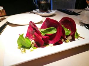 cashew cheese with beetroot at Vegan Restoran V in Tallinn