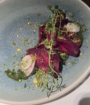 Red Beet Ravioli  at Vegan Restoran V in Tallinn