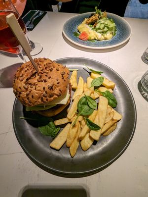 Burger at Vegan Restoran V in Tallinn