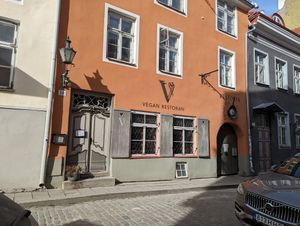 Outside at Vegan Restoran V in Tallinn