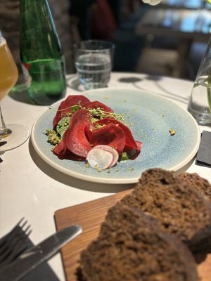 Beetroot ravioli   at Vegan Restoran V in Tallinn