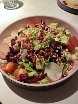 Salad with beetroot and ”feta"  at Vegan Restoran V in Tallinn