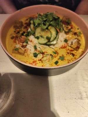 Pumpkin and tofu curry at Vegan Restoran V in Tallinn