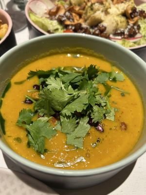 Pumpkin soup  at Vegan Restoran V in Tallinn