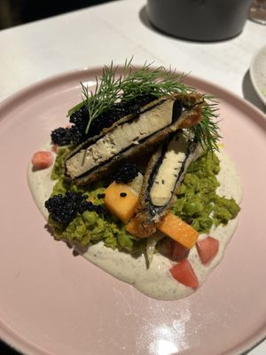 Tofish and caviarr  at Vegan Restoran V in Tallinn