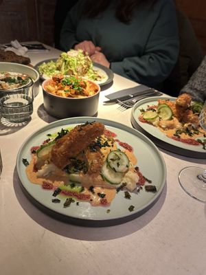 Breaded chicken plate  at Vegan Restoran V in Tallinn