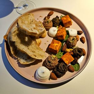Spread platter at Vegan Restoran V in Tallinn