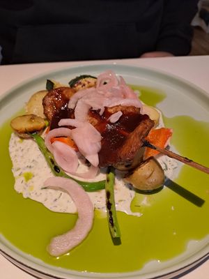 Barbecue soy skewer at Vegan Restoran V in Tallinn