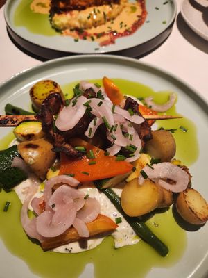 Soy skewers at Vegan Restoran V in Tallinn