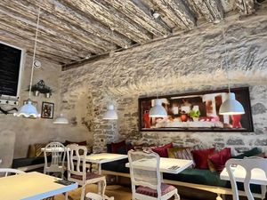 Lovely ambiance (beautiful outdoor seating as well, not pictured)  at Vegan Restoran V in Tallinn