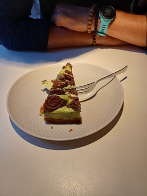 Domino cheesecake at Vegan Restoran V in Tallinn