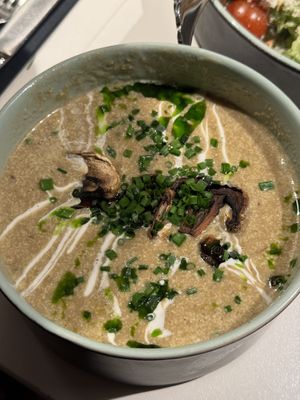 Mushroom soupp  at Vegan Restoran V in Tallinn